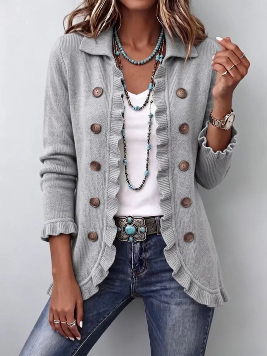 Chaqueta de punto con volantes
