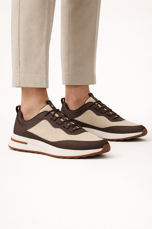Voyager Couture Sneaker Taupe | Premium Low-Top Sneaker