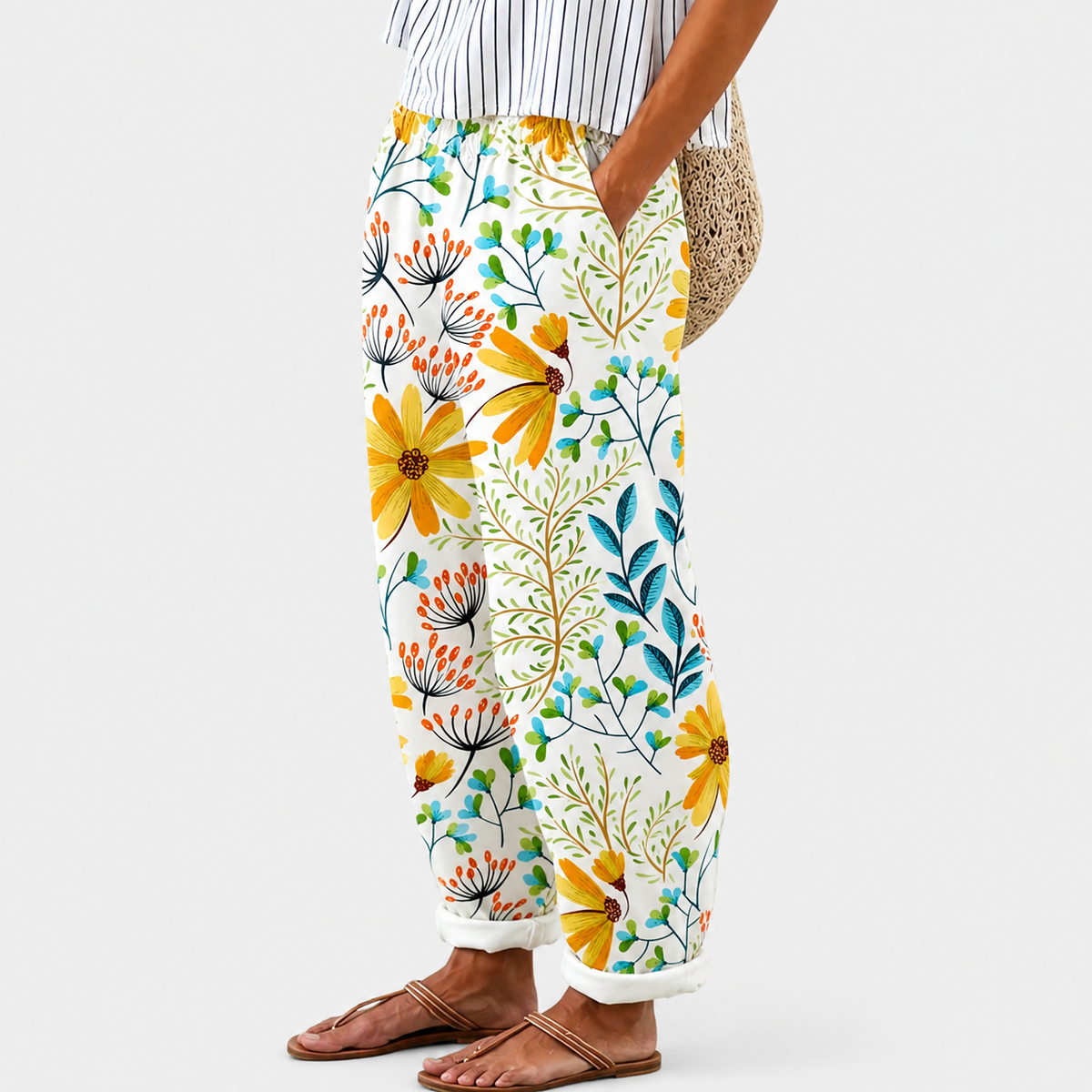 Pantalón con estampado floral