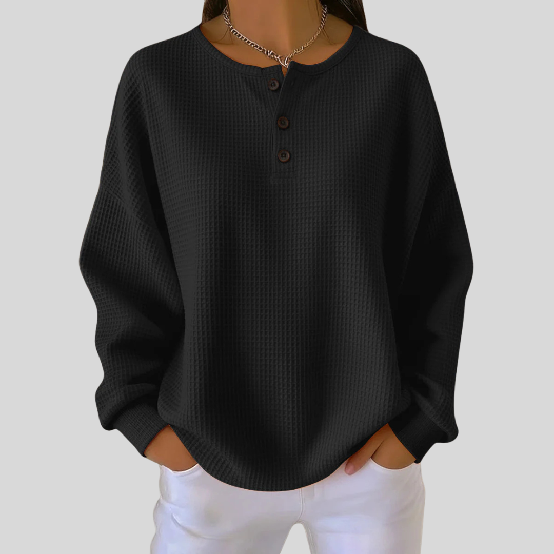Jersey de punto con cuello henley