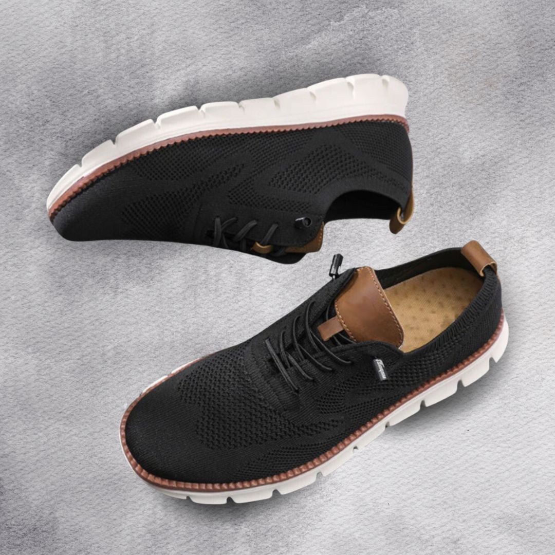 Ultracomfort Breathable Shoes Black & White | Lightweight Walking Shoes