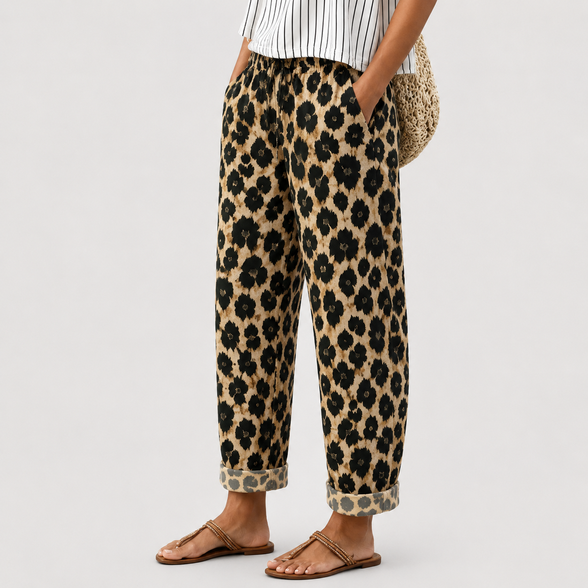 Pantalón relajado estampado