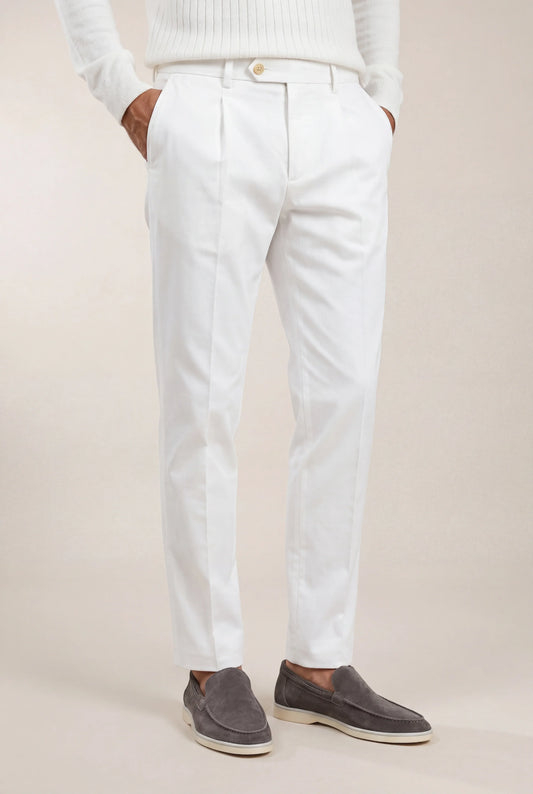 Luca Trousers Ivory | Elegant Tailored Trousers