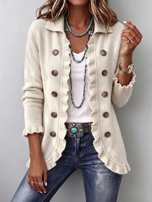 Chaqueta de punto con volantes