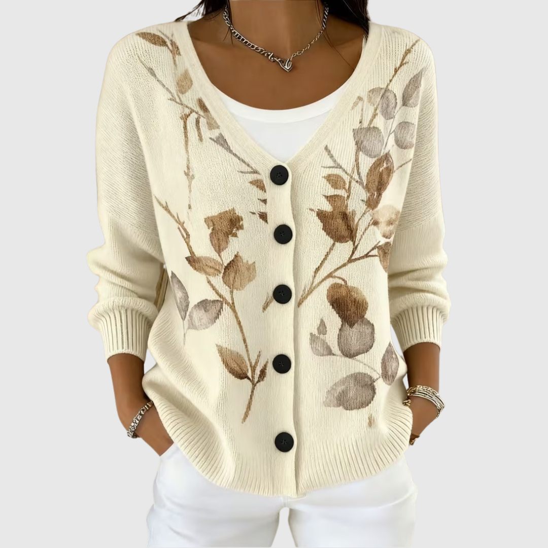 Cárdigan de punto con estampado floral