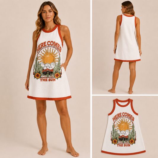 Vestido corto de lino