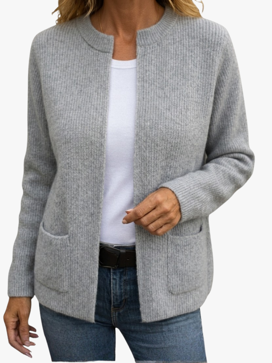 Chaqueta de punto con cremallera y bolsillos