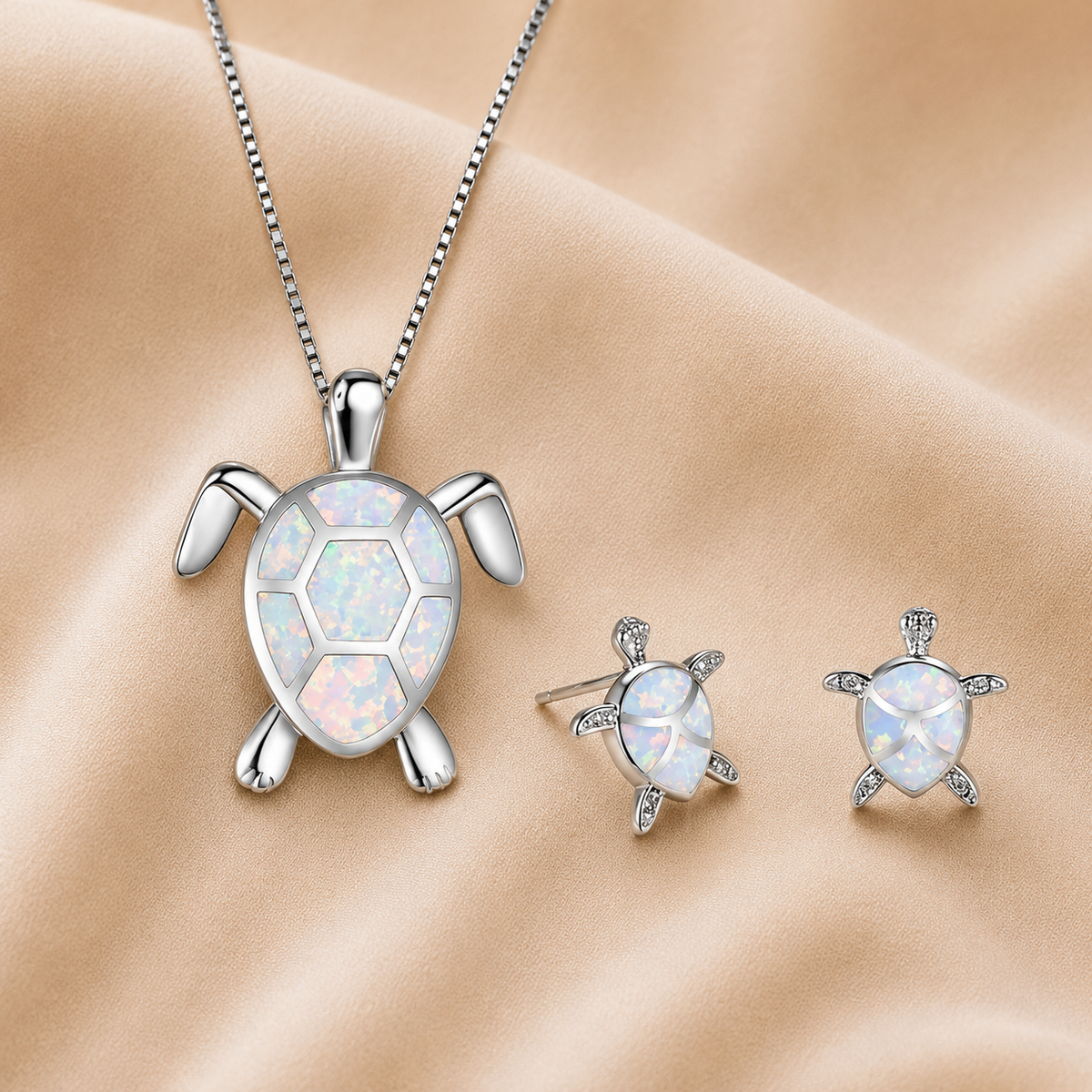 Conjunto de collar y pendientes de tortuga marina