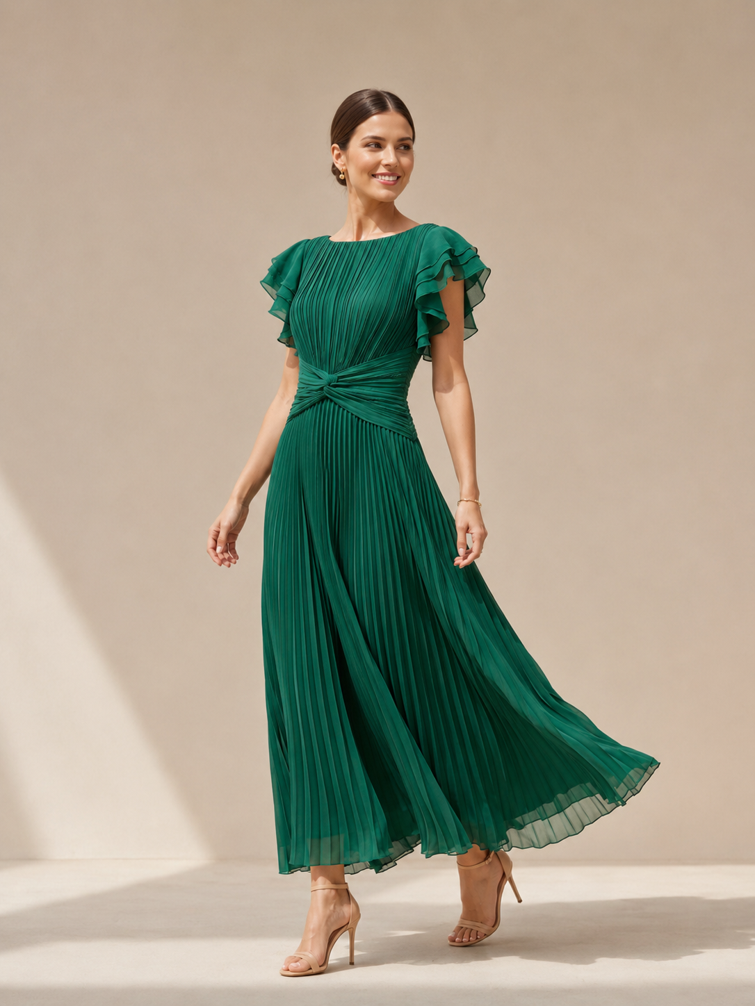 Vestido largo plisado