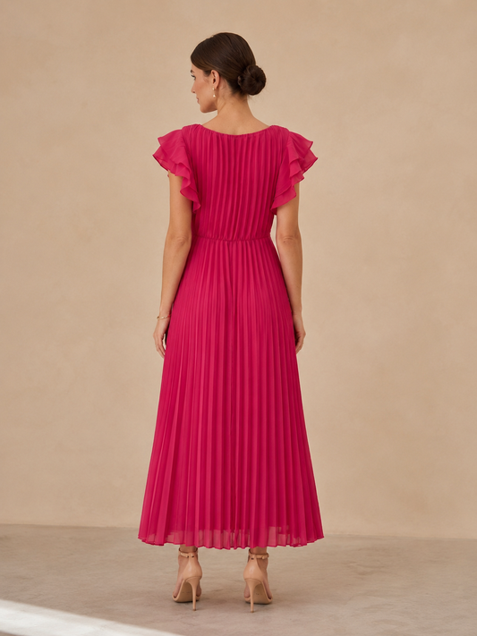 Vestido largo plisado