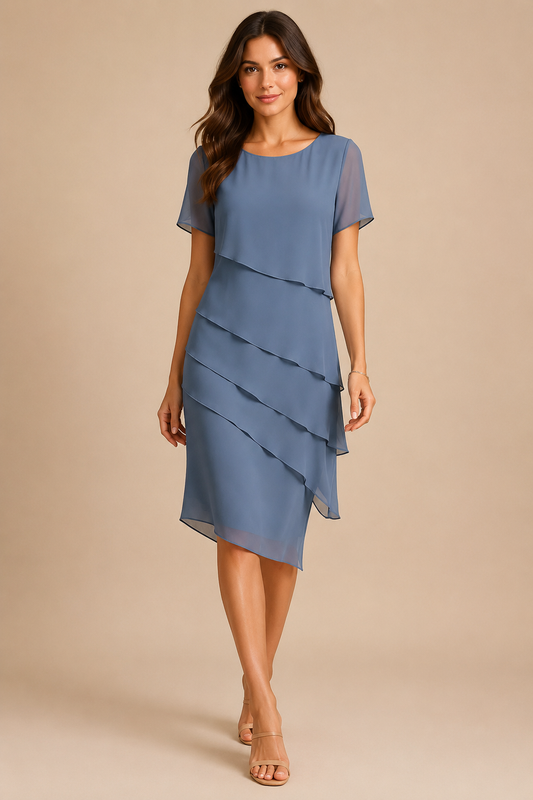 Elegante vestido en capas