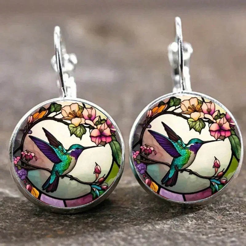 Collar con colibrí en vitral