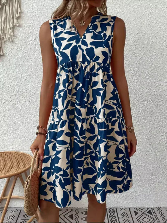 Vestido sin mangas con estampado floral