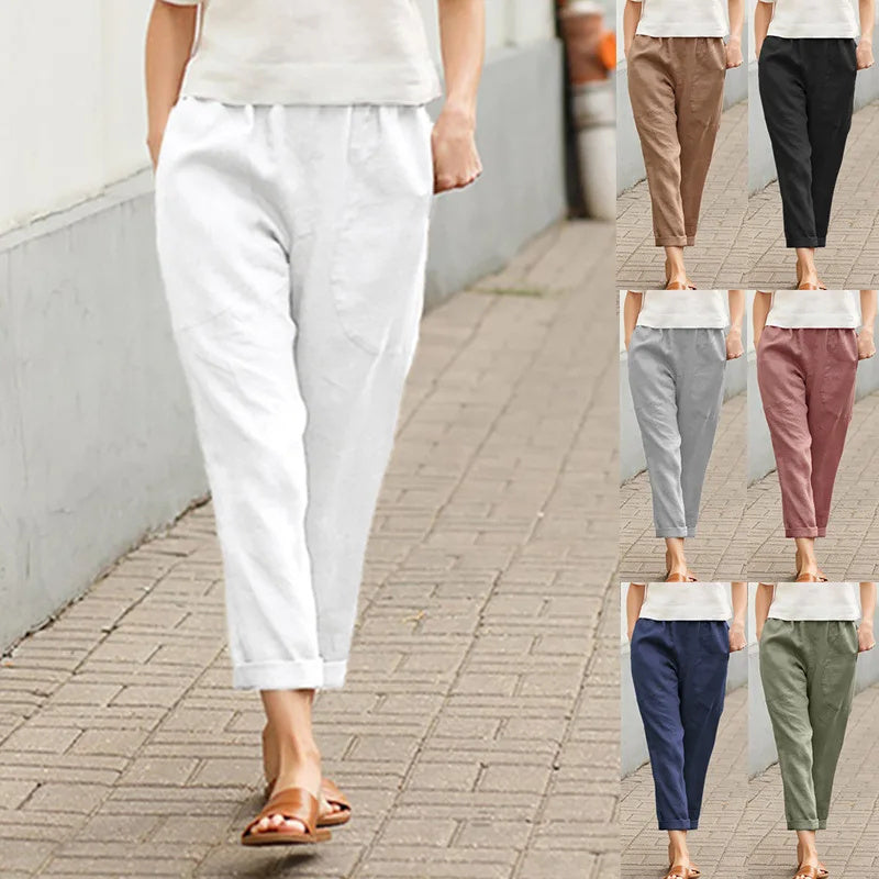 Pantalón de tiro alto con bolsillos