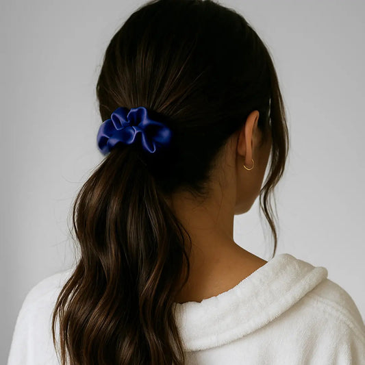 Silk Scrunchie in Navy