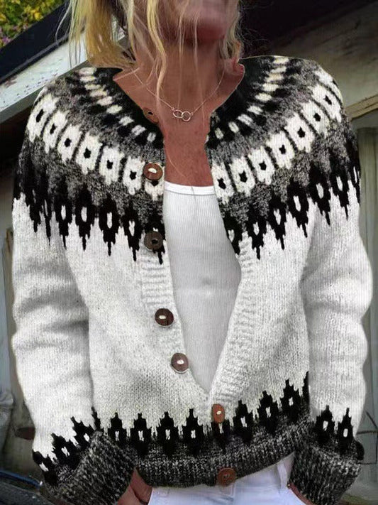 Cárdigan negro y blanco