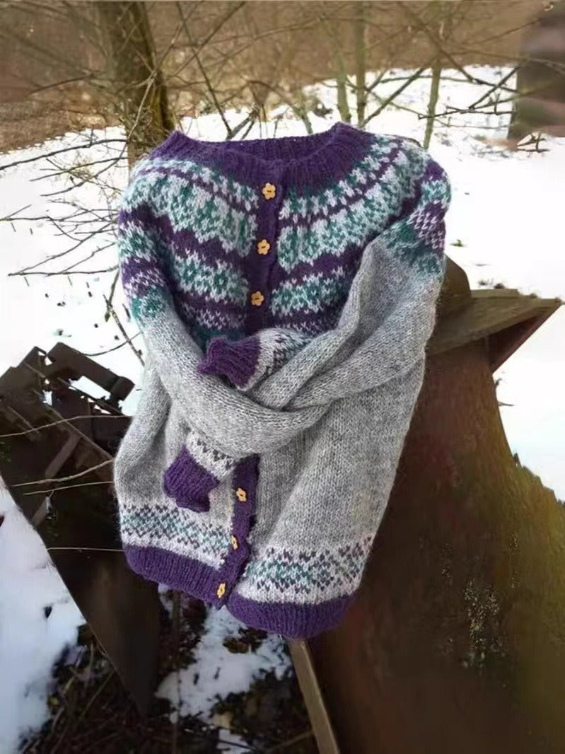 Cárdigan gris violeta