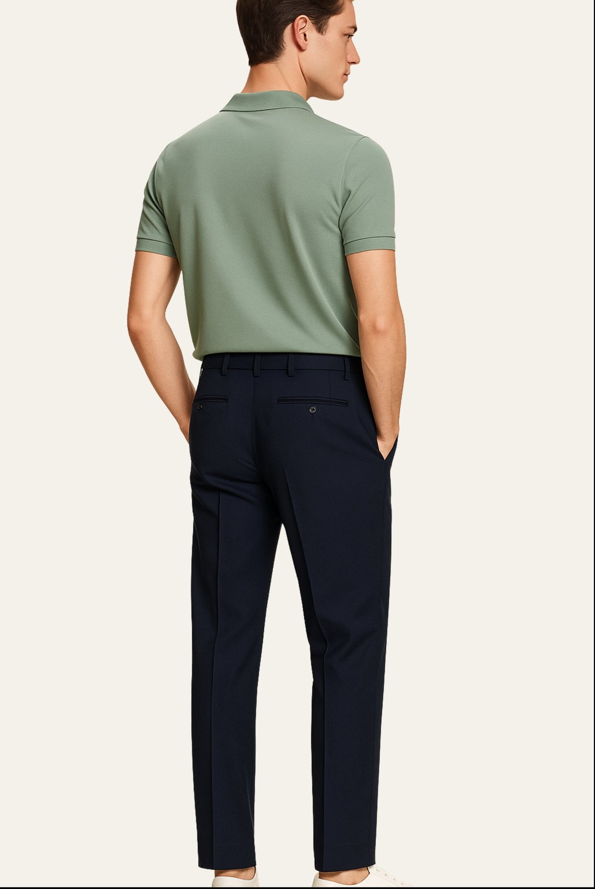 Carlo Trousers Navy | Slim Straight-Leg Trousers
