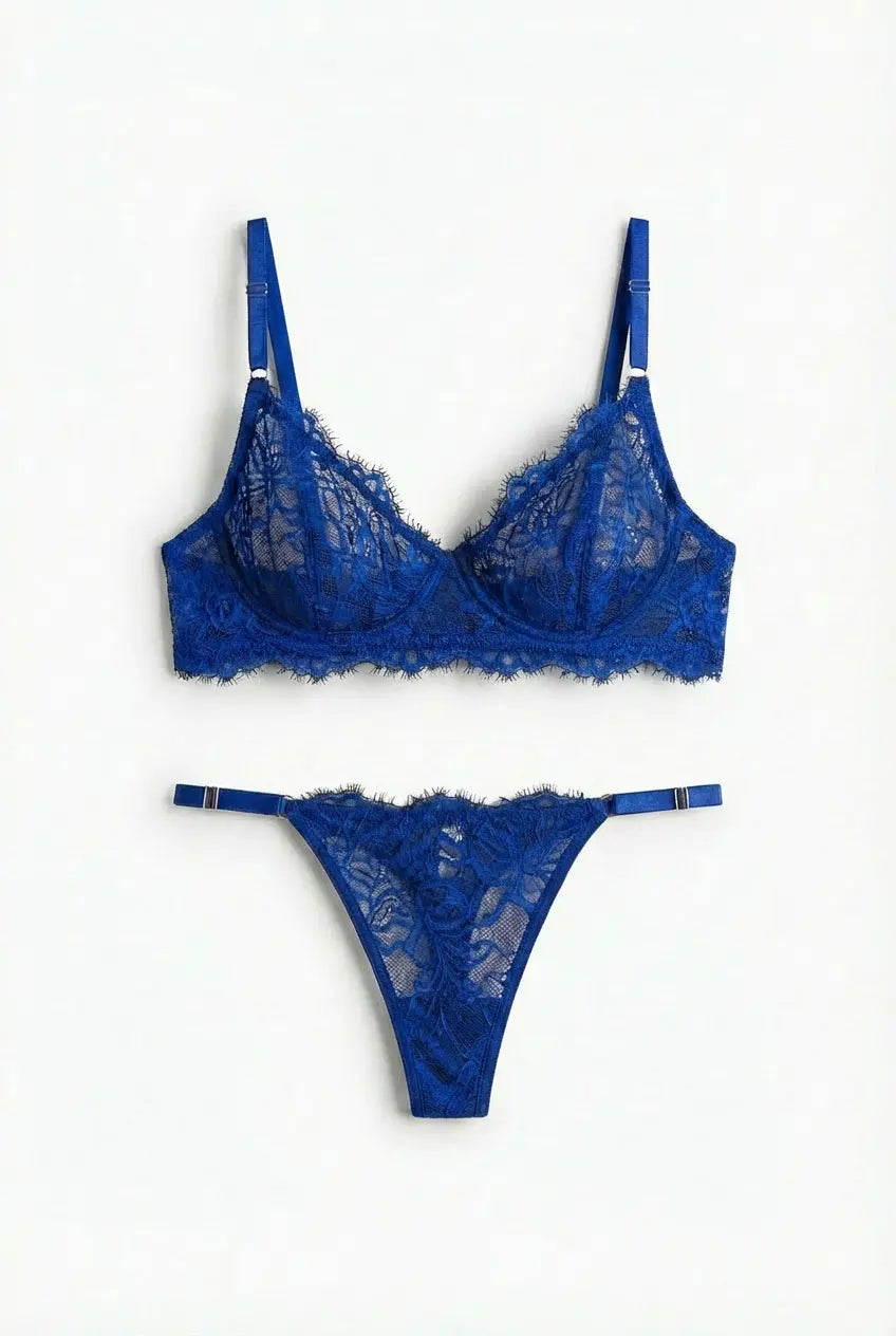 Femme Atelier | Lace Lingerie Set in Blue