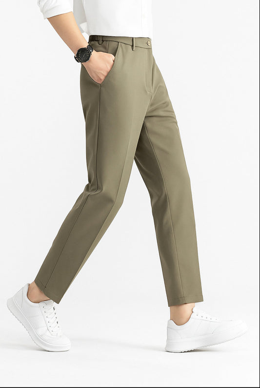 Luca Chino Olive Green | Slim Straight-Leg Chinos