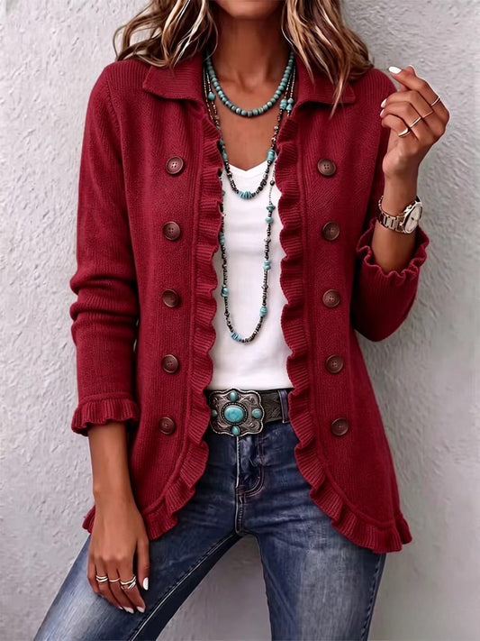 Chaqueta de punto con volantes