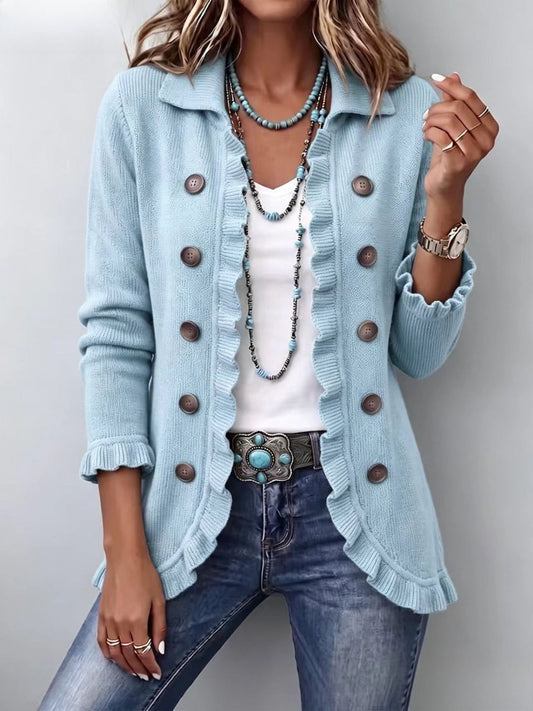 Chaqueta de punto con volantes