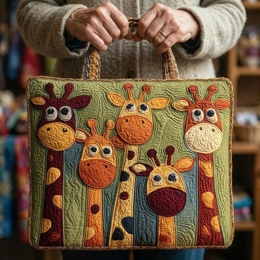 Bolso acolchado con jirafas multicolor