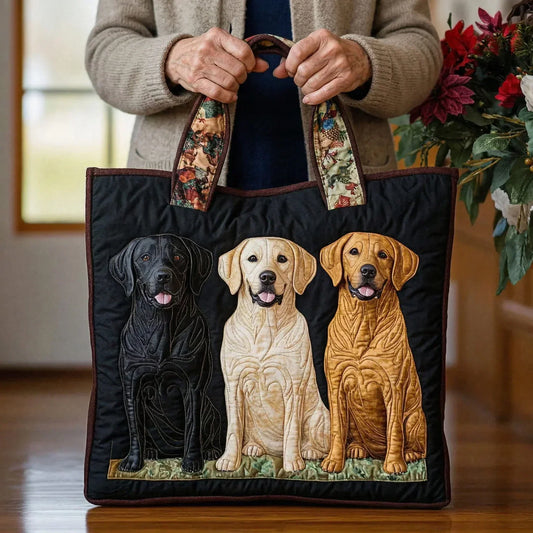 Bolso acolchado con tres labradores