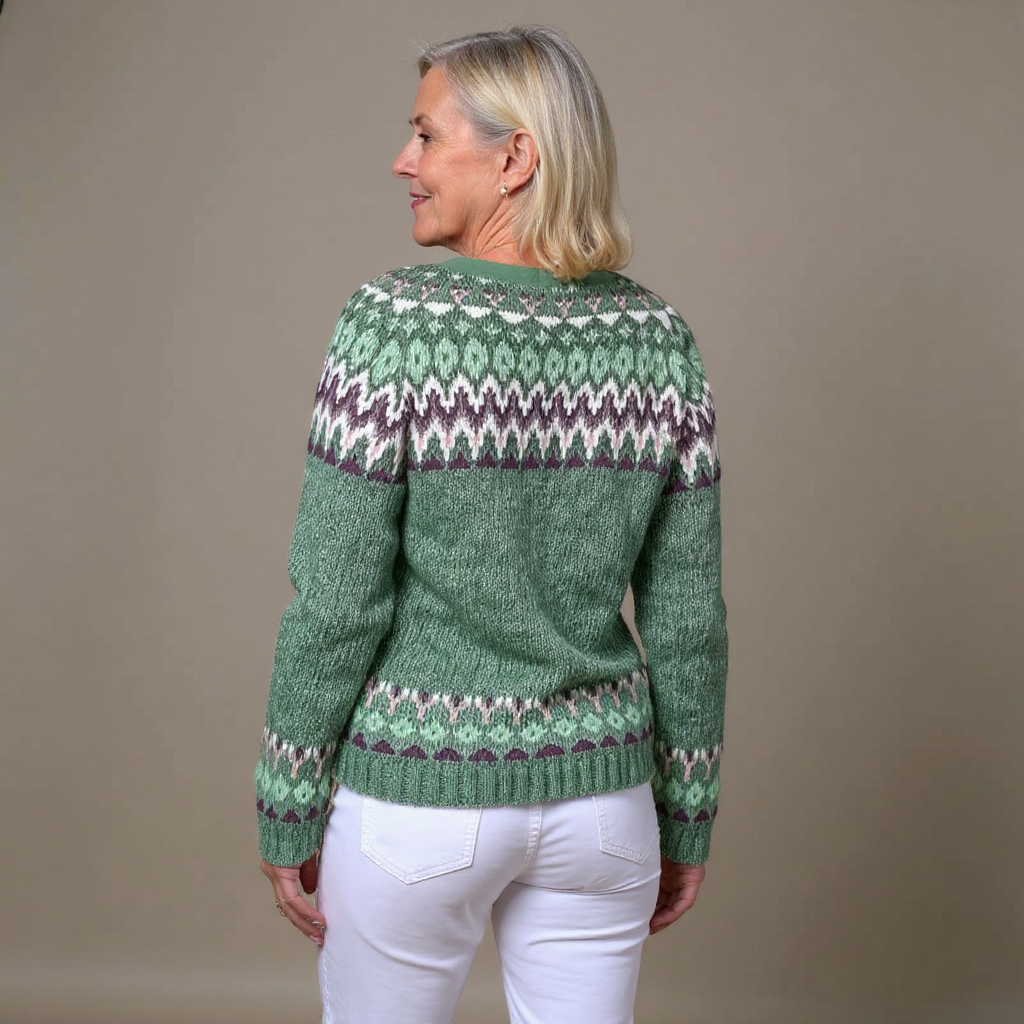 Cárdigan verde con cuello
