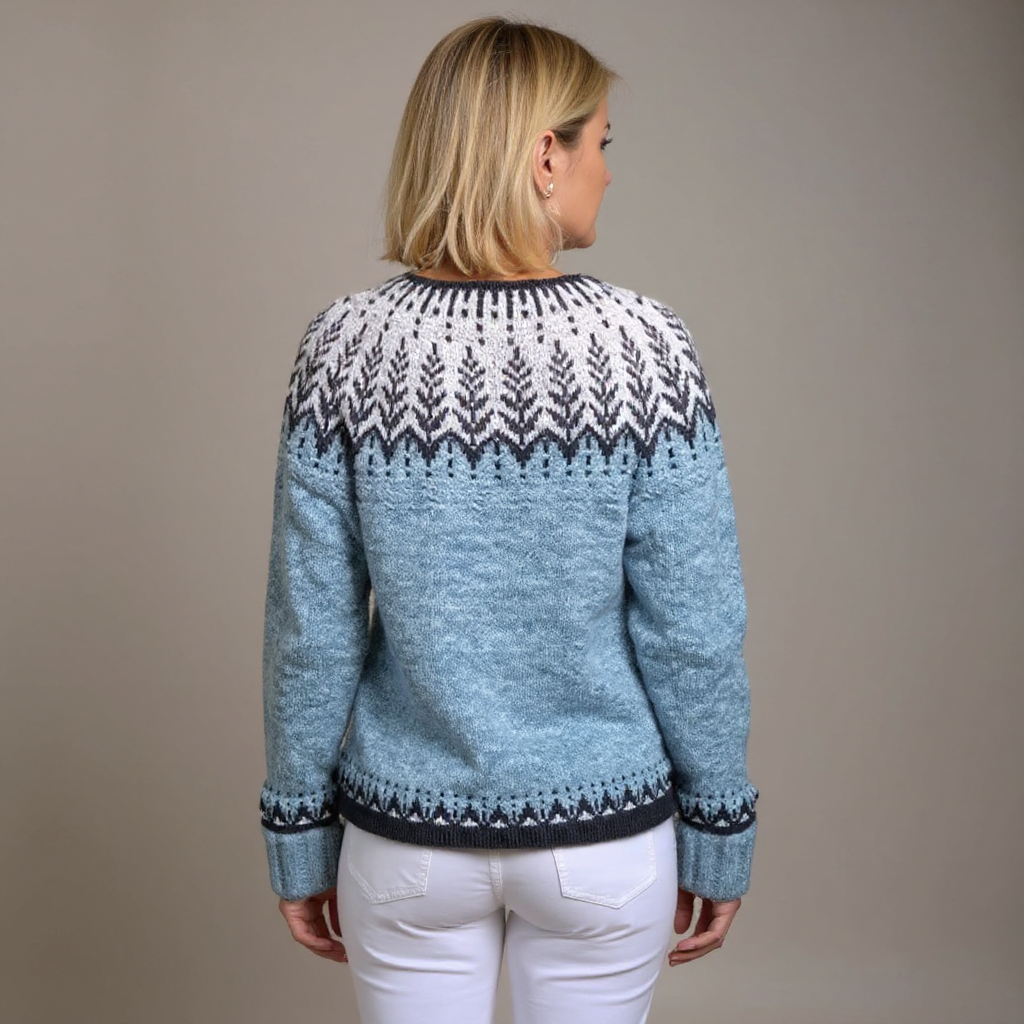 Suéter con diseño de copos de nieve