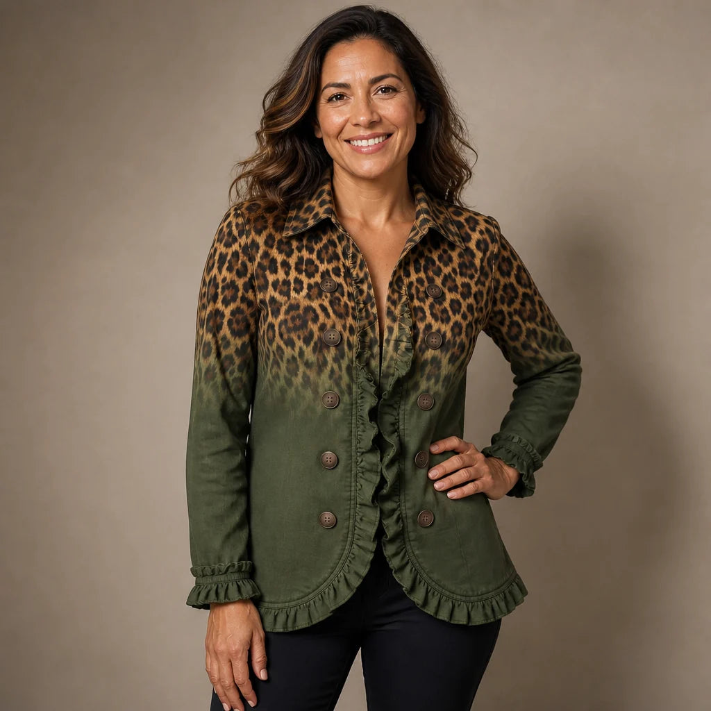 Blazer con leopardo y degradado verde