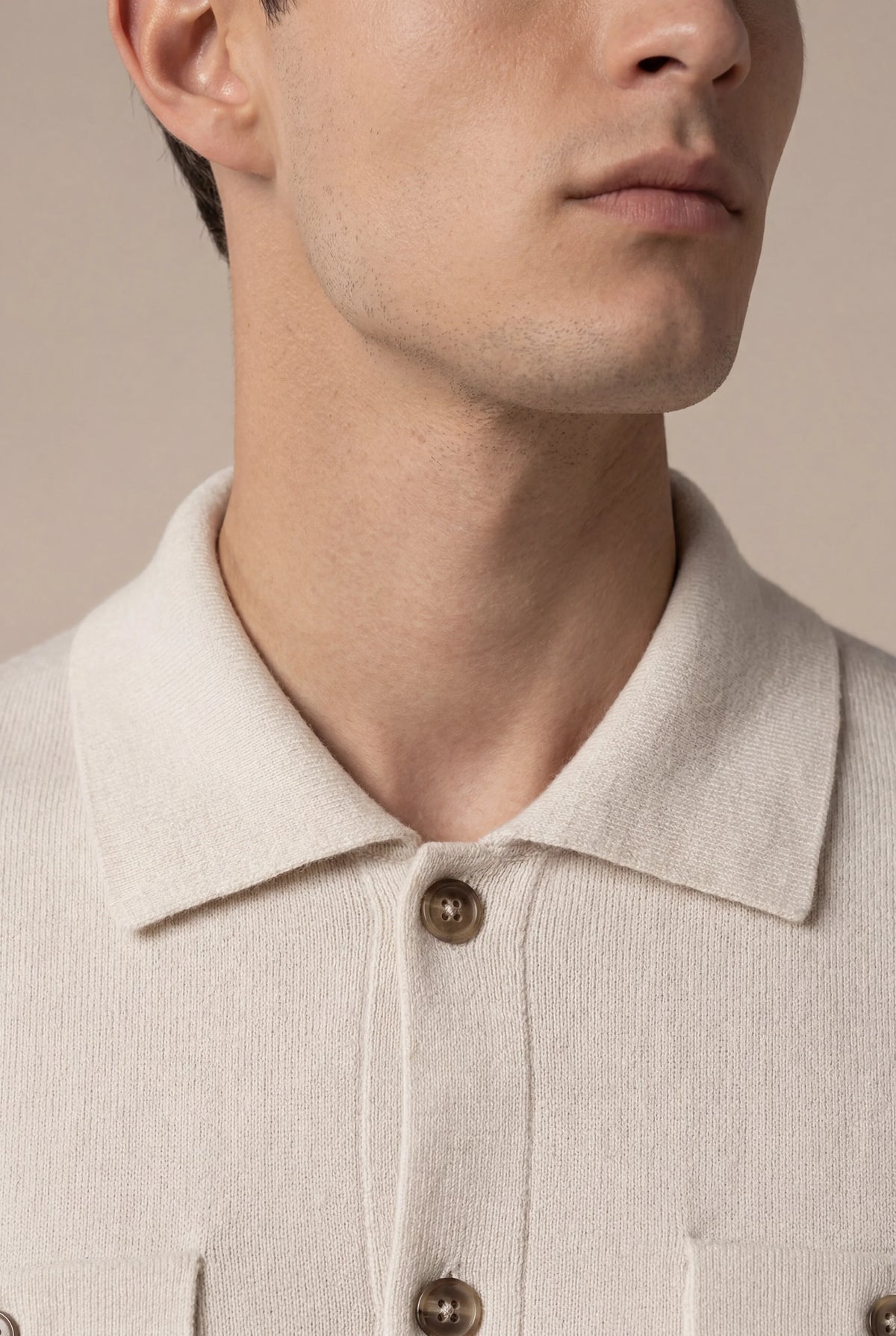 Miliano Cardigan Ivory | Knit Cardigan with Chest Pockets