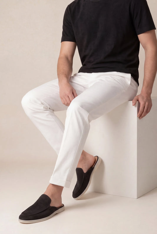 Suede Yacht Loafer Black | Slip-On Boat Loafer