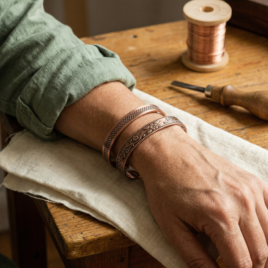 Pulsera de cobre forjado con magnete