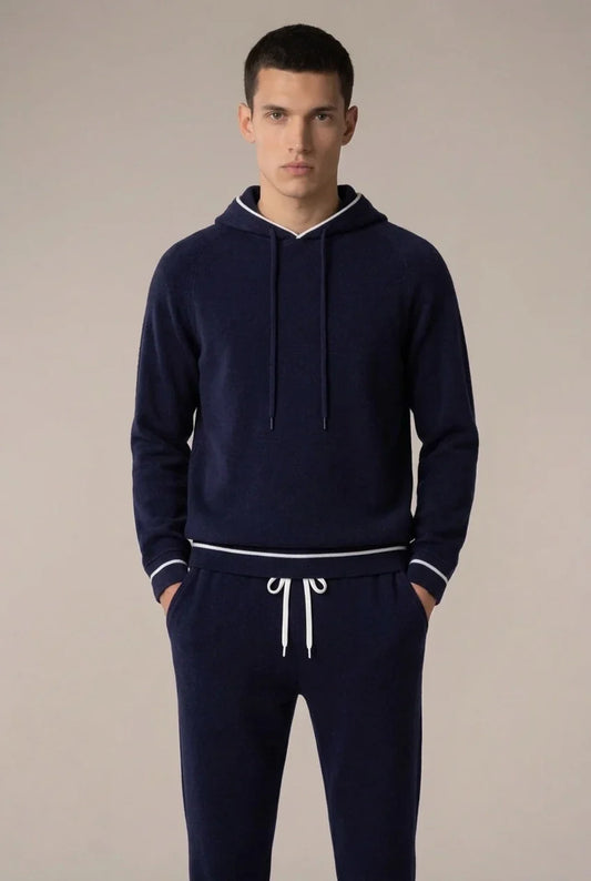 Arco Signature Set Navy | Hooded Knit Tracksuit
