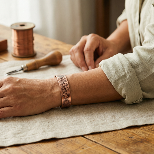 Pulsera de cobre forjado con magnete
