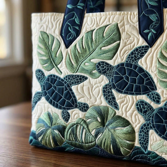 Bolso acolchado con tortugas marinas