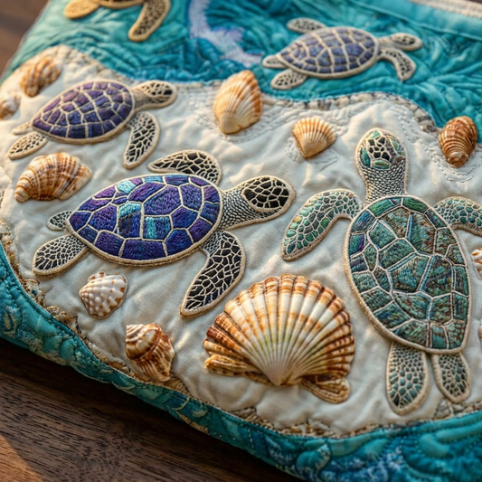 Bolso acolchado con tortugas marinas