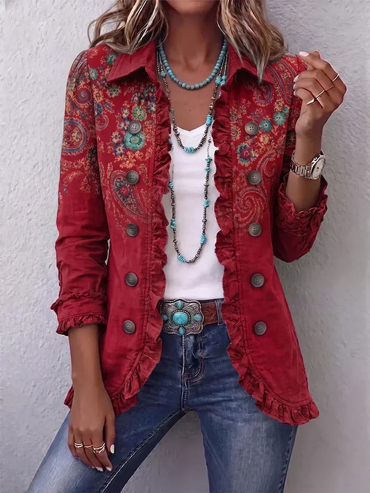 Chaqueta estampada con volantes