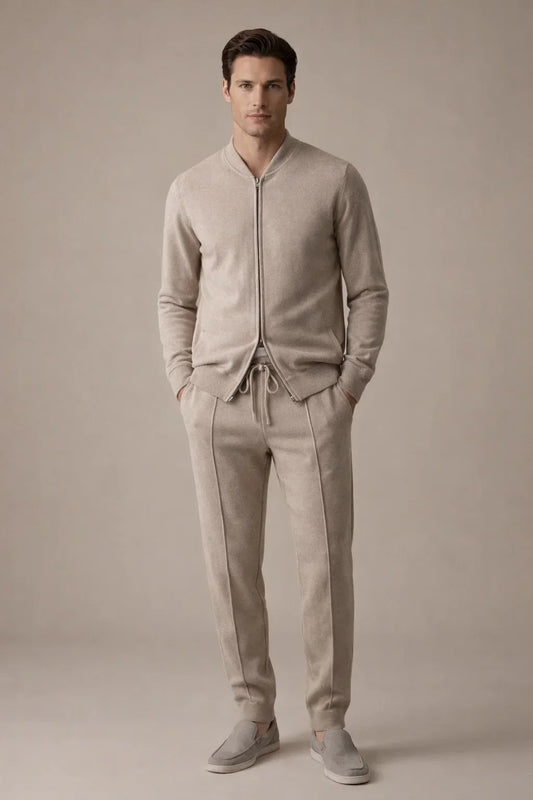 Norio Signature Set Beige | Two-Piece Knit Set