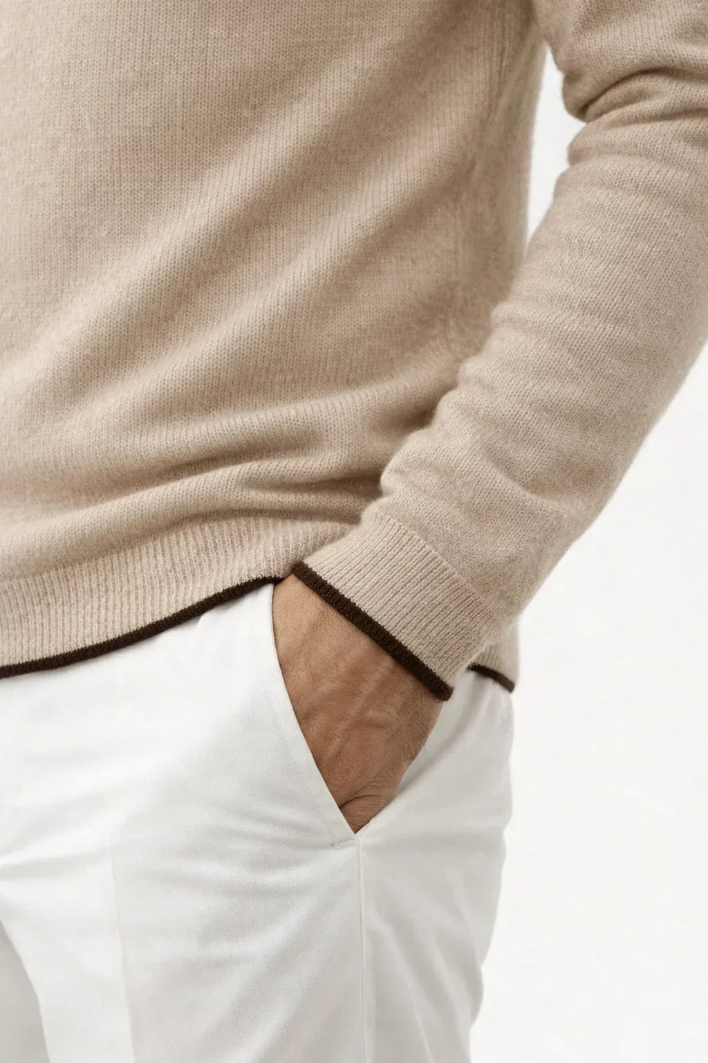 Irco Como Hoodie Beige | Cashmere Knit Hoodie