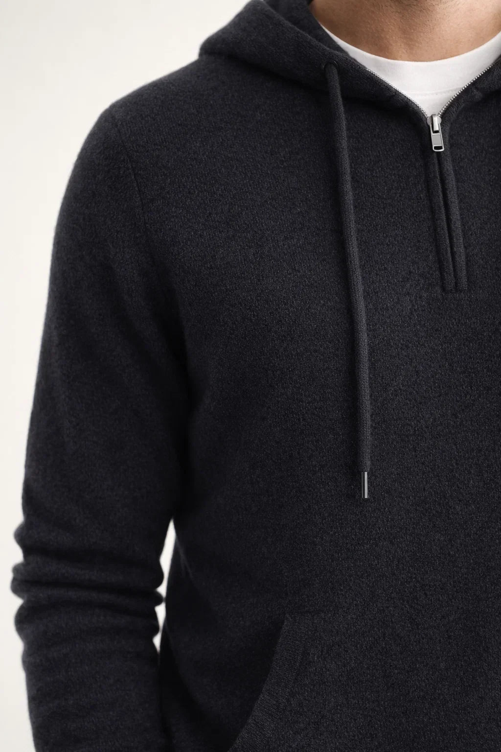 Elio City Hoodie Grey | Half-Zip Knit Hoodie