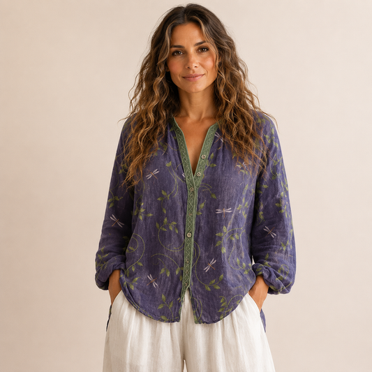 Blusa vintage con estampado