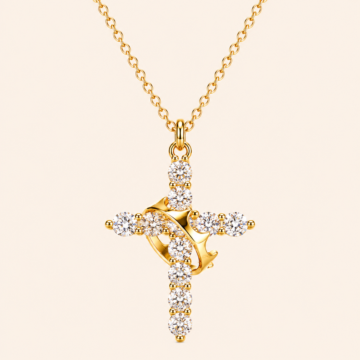 Collar con cruz y corona