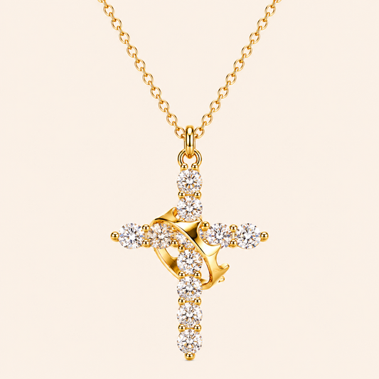 Collar con cruz y corona
