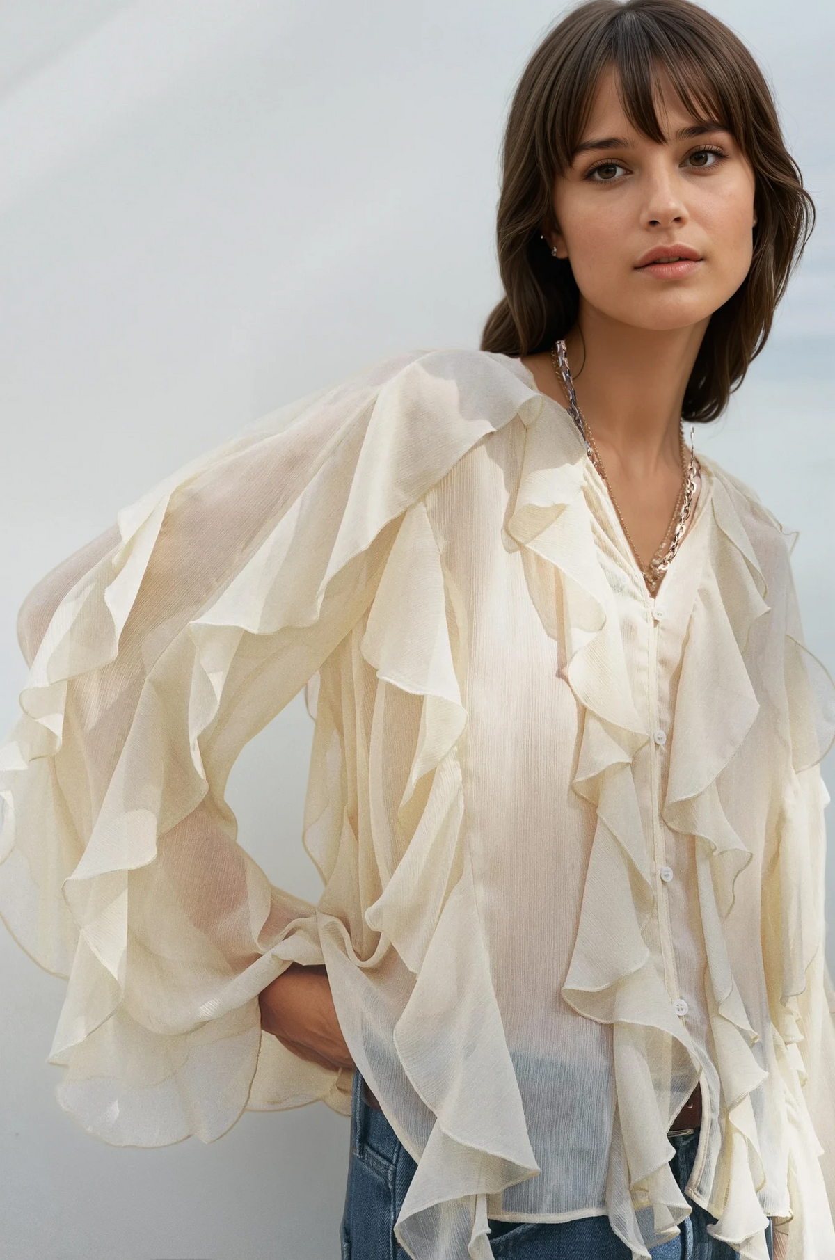 Blusa con volantes