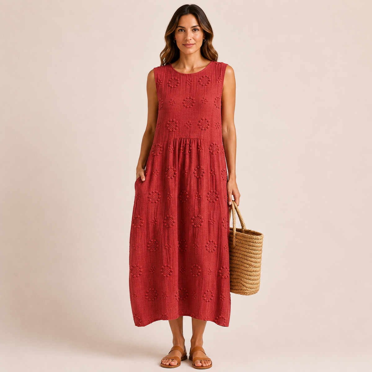 Vestido midi con estampado floral