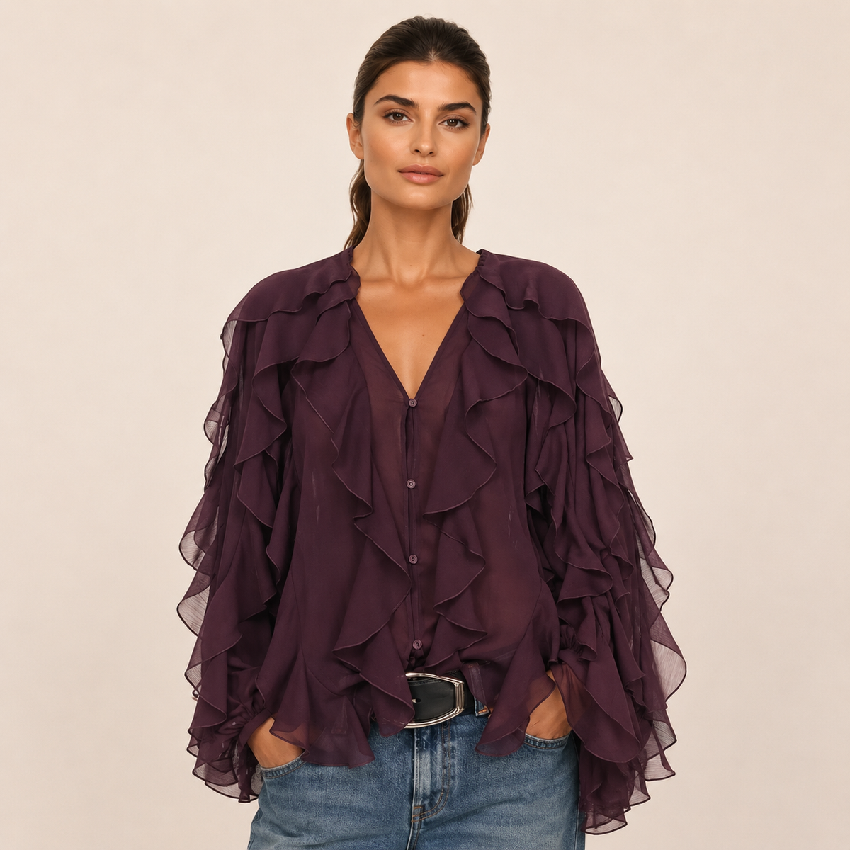 Blusa con volantes