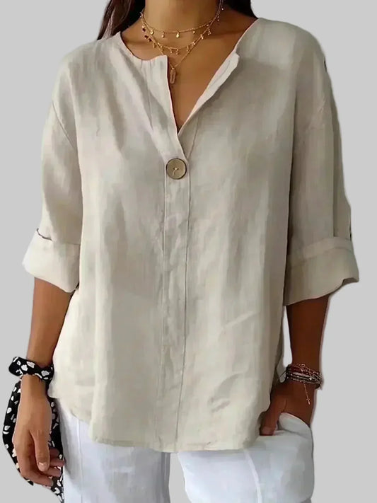 Blusa holgada con escote en V