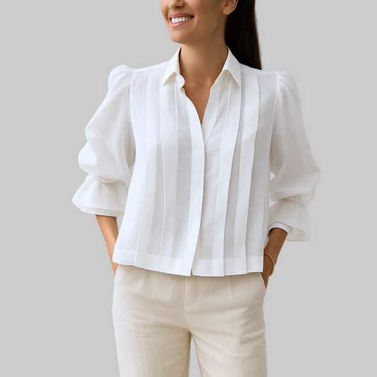 Blusa de algodón plisada elegante
